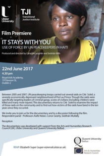 It Stays With You: Use Of Force By UN Peacekeepers In Haiti